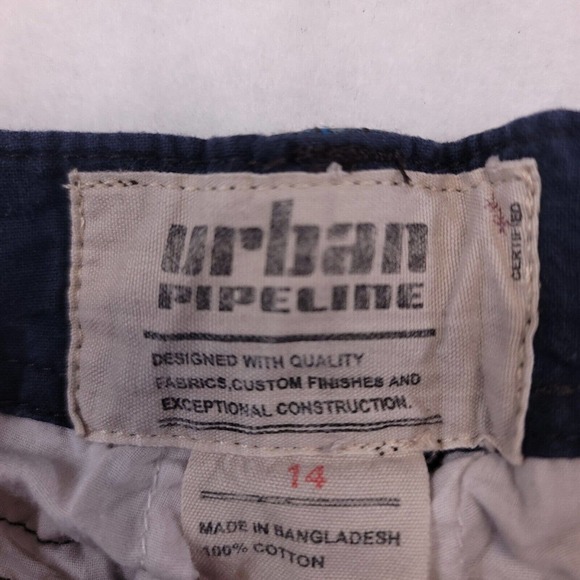 Urban Pipeline Medium Wash Button Zip Cargo Shorts Youth Boys Size 14 Blue - Picture 3 of 8